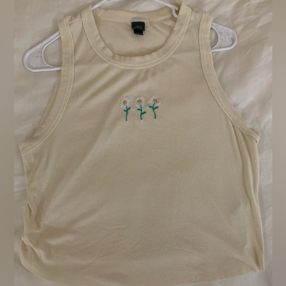 Wild Fable Tank Top with Flower Embroidery